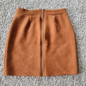BOGO Windsor Zipper Front Mini Skirt Burnt Orange Size Small